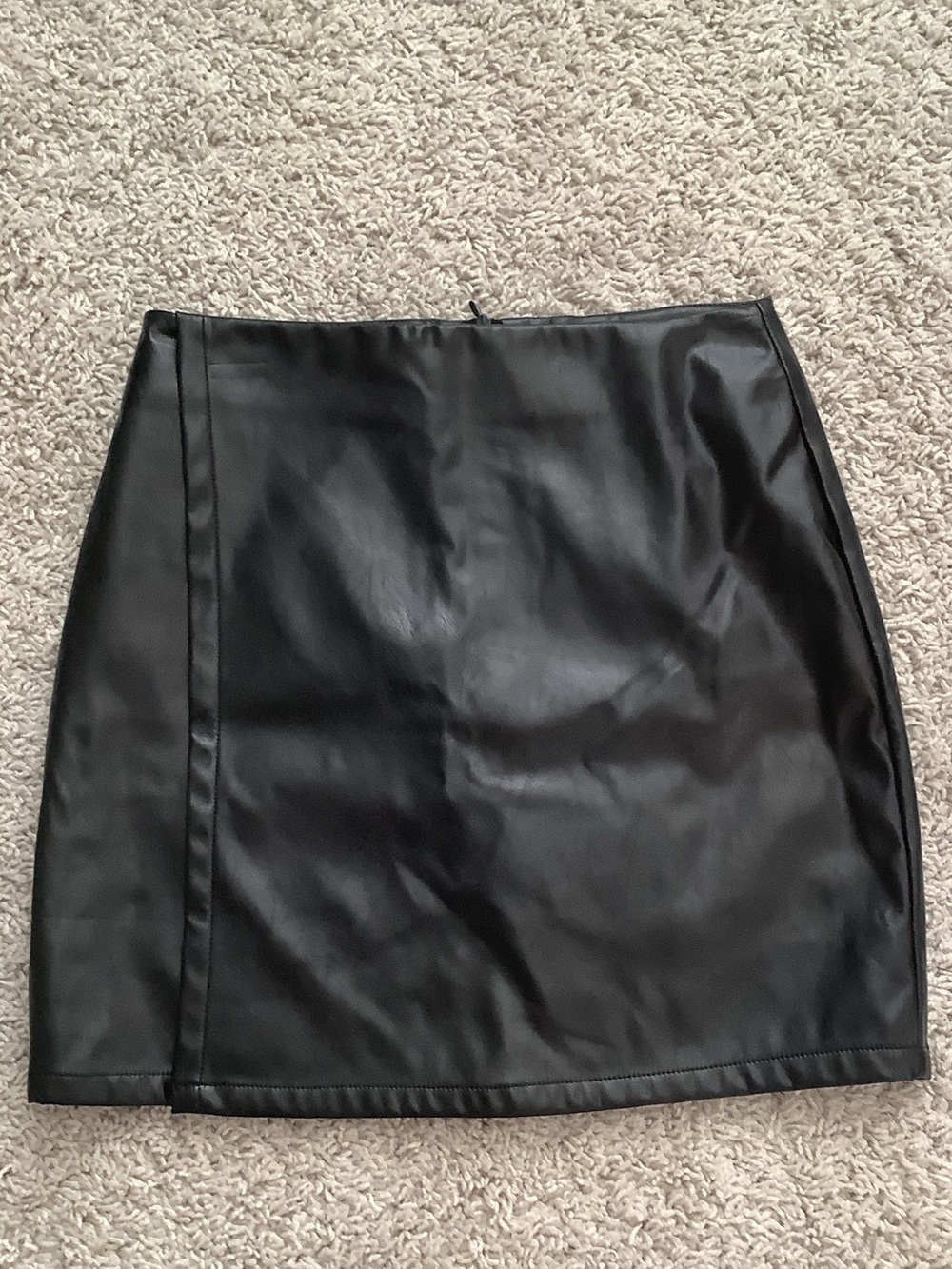 Lulu's Black Faux Leather Mini Skirt